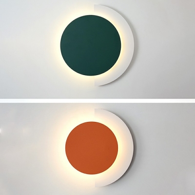 Wall Sconce Contemporary Style Round Shade Acrylic Wall Mount Light For Living Room