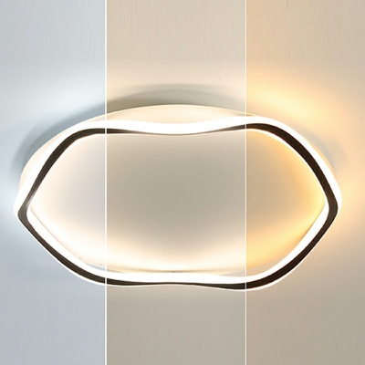 1-Light Flush Mount Lamp Contemporary Style Round Shape Metal Close to Ceiling Light