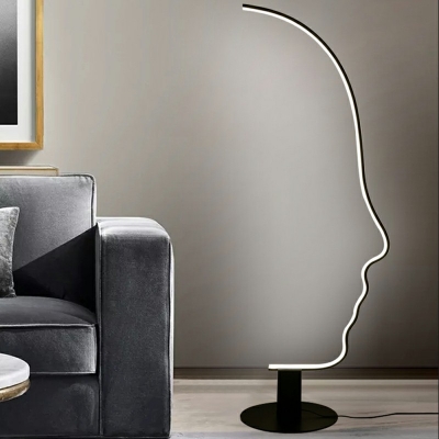 1 Light Standard Lamp Linear Shade Modern Style Acrylic Floor Lamp for Living Room