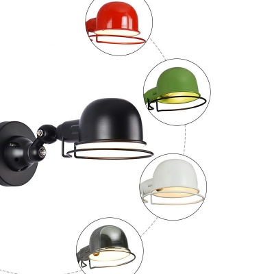 1-Light Wall Light Fixture Modernist Style Dome Shape Metal Sconce Lights
