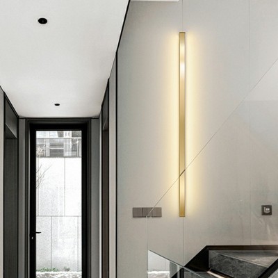 Linear Wall Lighting Fixtures Modern Style Metal 1-Light Wall Lighting Ideas in Gold