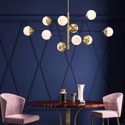 Metal Globe Chandelier Light Fixtures Modern Minimalism Hanging Pendant Lights for Living Room