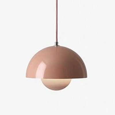 Nordic Style Pendant Light Fixtures Half-Circle Shade Minimalist Macaron Hanging Light