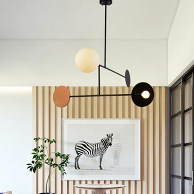 Postmodern Style Chandelier Light Metal Black Chandelier Lamp for Dining Room