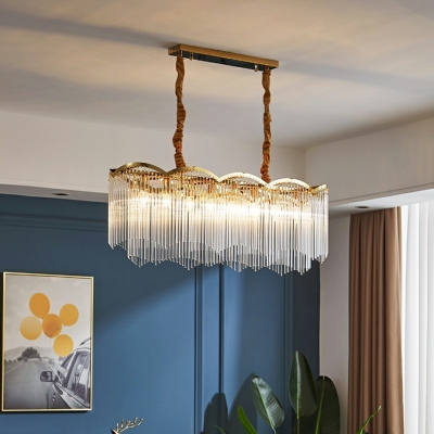 Postmodern Style Tassels Chandelier Light Glass Chandelier Lamp for Living Room