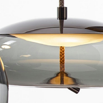 Smoke Gray Sphere Pendant Lights Modern Style Mirror Glass 1 Light Pendant Light Fixture
