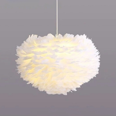 White Feather Pendant Lights Modern Chandelier Lamp for Living Room