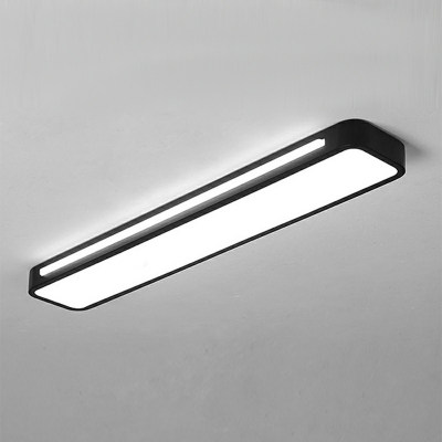 1-Light Ceiling Mounted Fixture Contemporary Style Rectangle Shape Metal Flush Mount Lighting