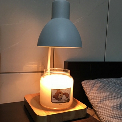 1-Light Nightstand Lamp Contemporary Style Cone Shape Metal Bedside Lamps