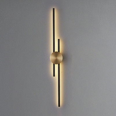 2-Light Sconce Light Fixture Contemporary Style Linear Shape Metal Third Gear Led Wall Lamp