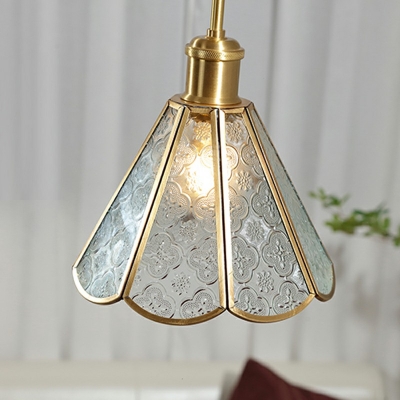 1-Light Semi Flush Ceiling Lights Traditional Style Cone Shape Ceiling Lighting Fixture