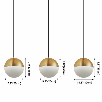 1-Light Suspension Pendant Contemporary Style Ball Shape Metal Hanging Lamp