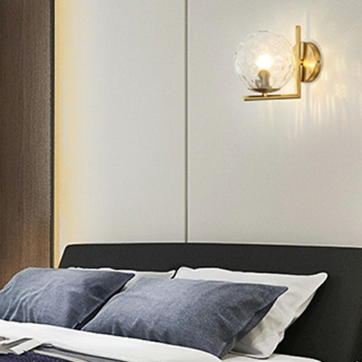 1 Light Wall Sconce Light Modern Style Glass Wall Lighting Fixtures For Bedroom