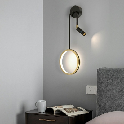 2-Light Wall Light Fixture Modernist Style Ring Shape Metal Sconce Lights