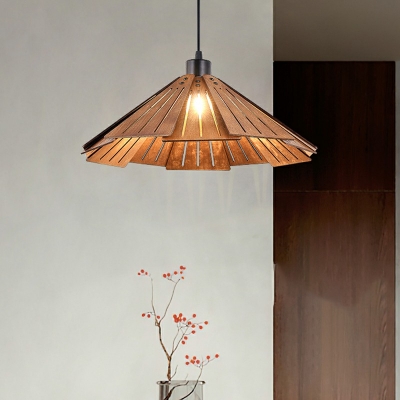 Cone 1 Light Hanging Pendant Lights Modern Wood Minimalism Pendant Lighting for Dinning Room