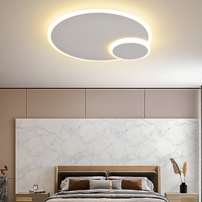 Contemporary Irregular Round Flush Mount Light Fixtures Acrylic and Metal Led Flush Light