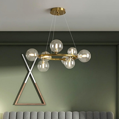 Hanging Light Traditional Style Glass Pendant Light Kit for Living Room