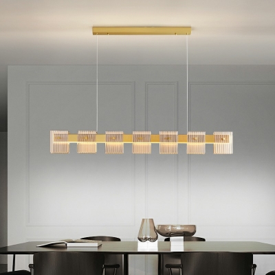 Industrial Linear Chandelier Lighting Fixtures Vintage Island Pendant Lights for Living Room