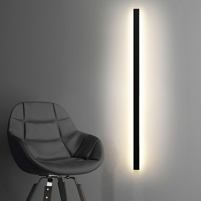 Linear Wall Mounted Light Fixture Modern Minimalism Flush Wall Sconce for Bedroom