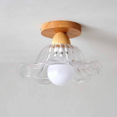 Mid Century Modern Flush Mount Ceiling Light with Glass Shade Ceiling Mount Chandelier
