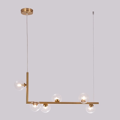Modern Contemporary Island Lighting Linear Minimalism Glass Hanging Ceiling Lights for Dinning Room