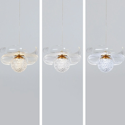 Modern Flower Pendant Lighting Acrylic 1-Light Pendant Light Fixtures in White