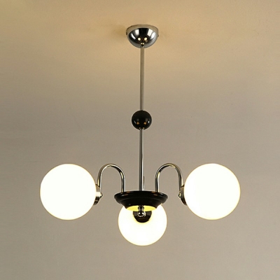 Modern Style Sphere Chandelier Lamp Metal 3-Lights Chandelier Pendant Light in Gold