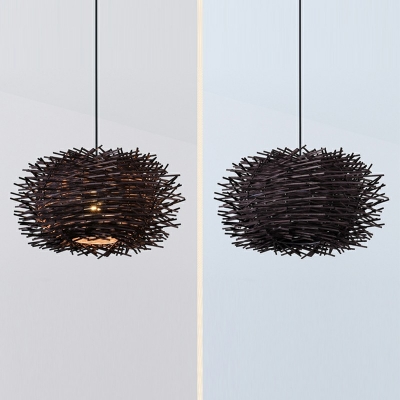 Nest-Liked Pendant Lighting Contemporary Bamboo 1-Light Pendant Light