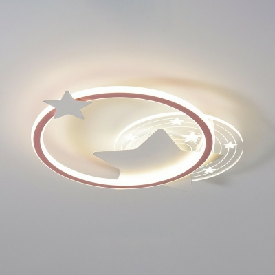 Star Cartoon Flush Mount Lighting Fixtures with Arcylic Shade LED Flush Ceiling Light