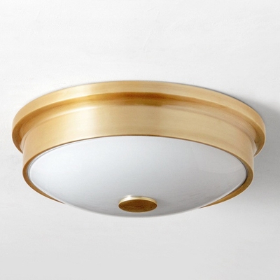 Traditional Flush Mount Ceiling Light Fixtures Drum Brass Ceiling Light for Bedroom