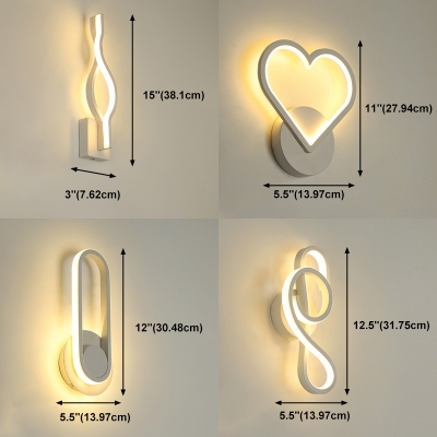 White Bend Wall Light Fixtures Modern Style Metal 1 Light Sconce Light Fixtures