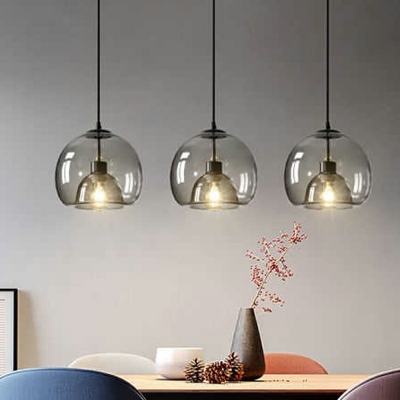 1-Light Ceiling Pendant Lamp Contemporary Style Geometric Shape Glass Pendulum Lights