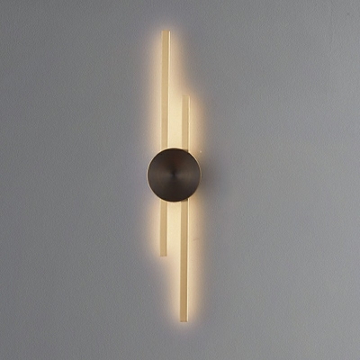 2-Light Sconce Light Fixture Contemporary Style Linear Shape Metal Third Gear Led Wall Lamp