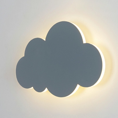 1-Light Sconce Lights Kids Style Cloud Shape Metal Wall Mounted Lighting
