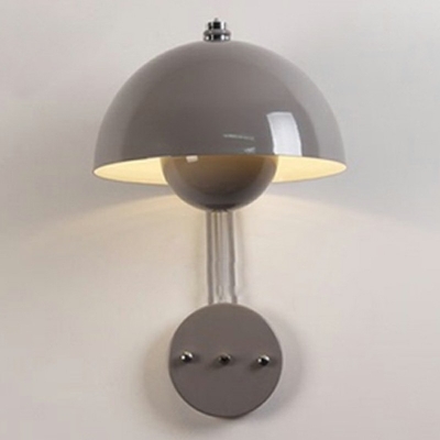 1-Light Sconce Lights Minimalist Style Dome Shape Metal Wall Mounted Lighting