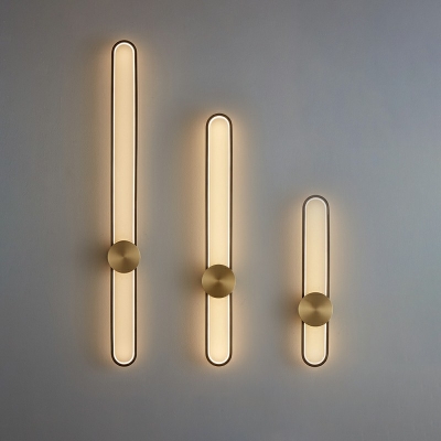 1-Light Wall Mounted Light Modernist Style Oval Shape Metal Third Gear Sconce Lights