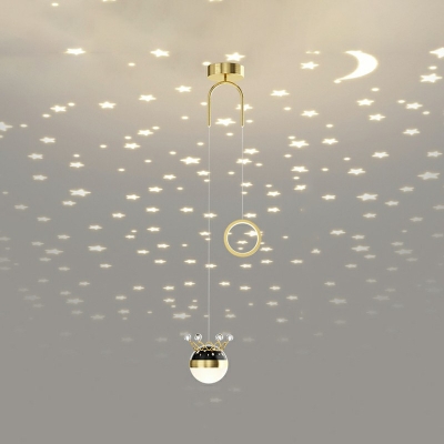 2-Light Pendant Light Kit Contemporary Style Globe Shape Metal Hanging Ceiling Lights