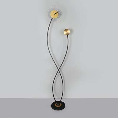 2-Light Task Floor Lamp Contemporary Style Round Shape Metal Floor Light