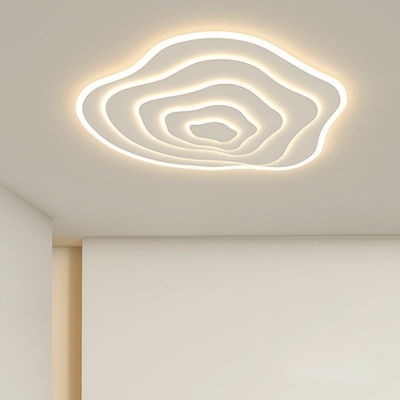 5-Light Flush Mount Lighting Contemporary Style Geometric Shape Metal Ceiling Mounted Fixture