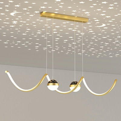 Contemporary Acrylic Island Lighting Fixtures Geometric Metal Chandelier Light Fixture