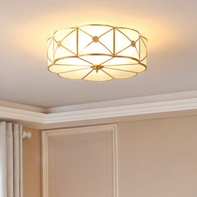 Creative Glass Colonial Style Flush-mount Light for Corridor Hallway and Bedroom