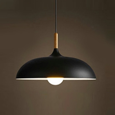 Dome Pendant Ceiling Lights Modern Style Metal 1-Light Ceiling Pendant Light in Black
