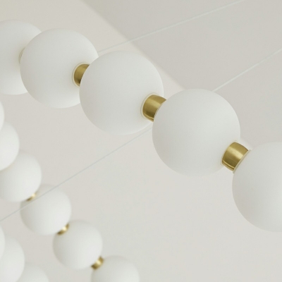 Linear Modern Glass Hanging Pendant Lights Gold Simple Flush Mount Chandelier for Dinning Room