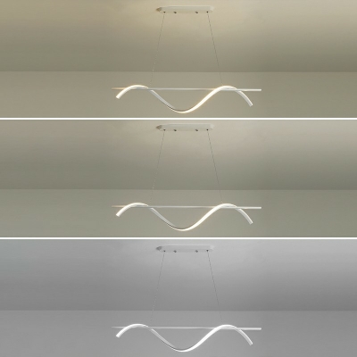 Minimalist Linear Island Chandelier Lights Metal Ceiling Pendant Light