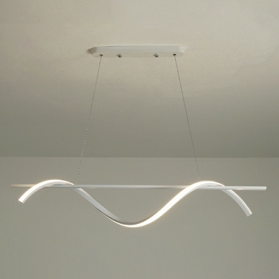 Minimalist Linear Island Chandelier Lights Metal Ceiling Pendant Light