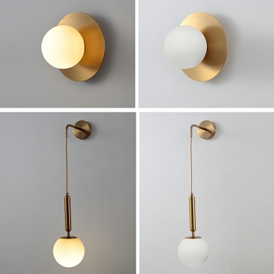 Modern Sphere Wall Sconces Glass 1-Light Wall Sconce Lighting for Bedroom