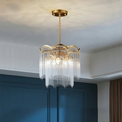 Postmodern Style Tassels Chandelier Light Clear Glass Chandelier Lamp for Living Room