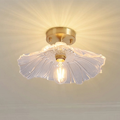 1-Light Flush Mount Lighting Contemporary Style Glass Ceiling Mounted Fixture for Aisle