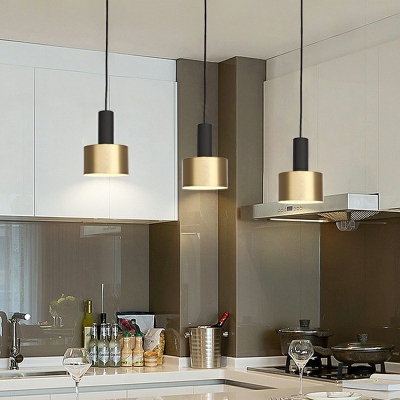 1 Light Pendant Light Fixture Modern Style Metal Hanging Light Kit for Living Room
