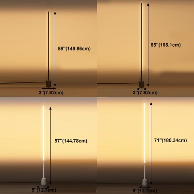 1 Light Standard Lamp Linear Shade Acrylic Floor Stand Lamp for Living Room